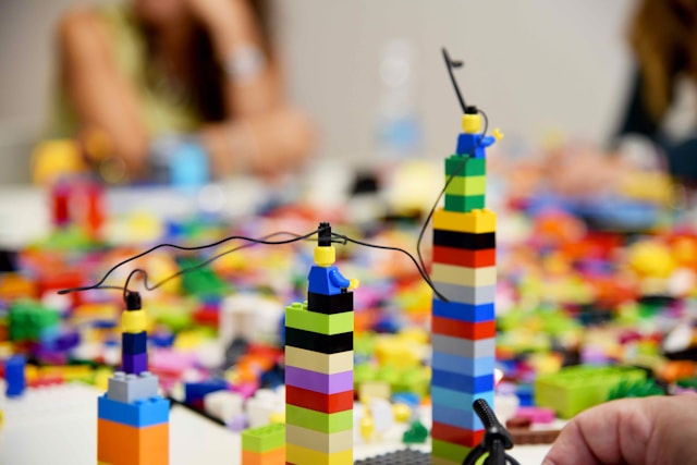 Lego Serious Play session with connected heads