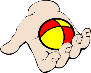 hand holing ond juggling ball